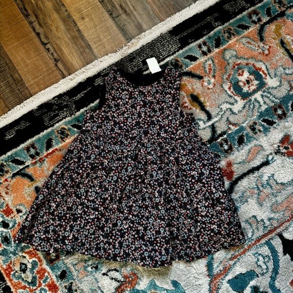 H&M Girls 9-12mos Purple Ditsy Floral Casual Spring Dress with Bow Buttons - Picture 1 of 4